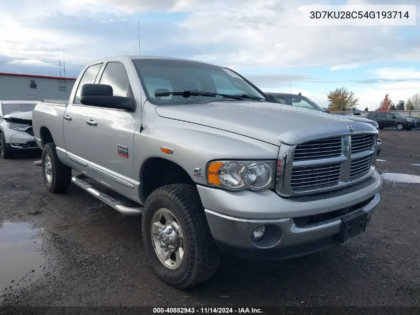 2004 Dodge Ram 2500 Slt/Laramie VIN: 3D7KU28C54G193714 Lot: 40852943