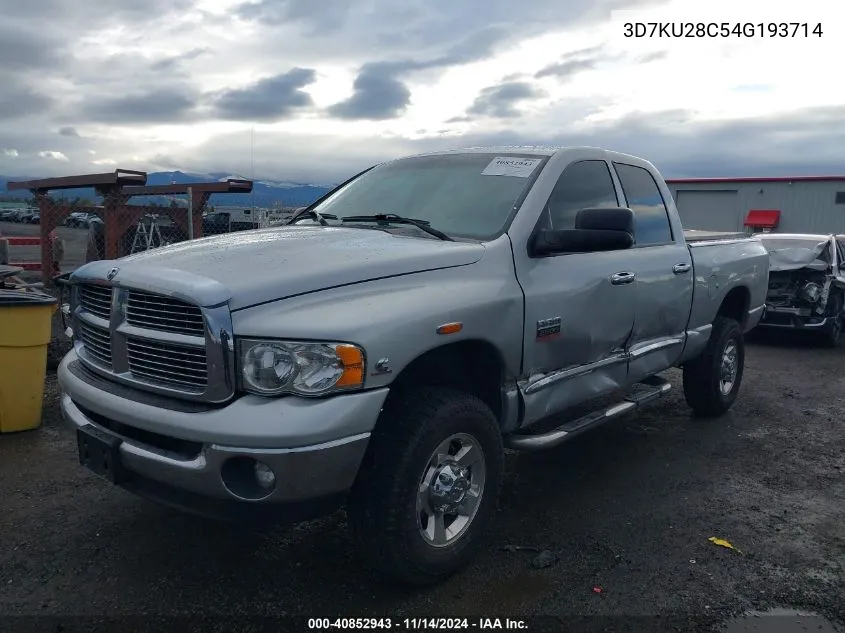 2004 Dodge Ram 2500 Slt/Laramie VIN: 3D7KU28C54G193714 Lot: 40852943