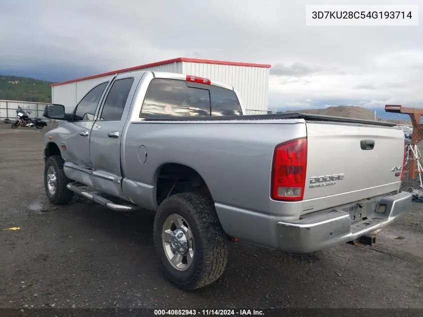 2004 Dodge Ram 2500 Slt/Laramie VIN: 3D7KU28C54G193714 Lot: 40852943