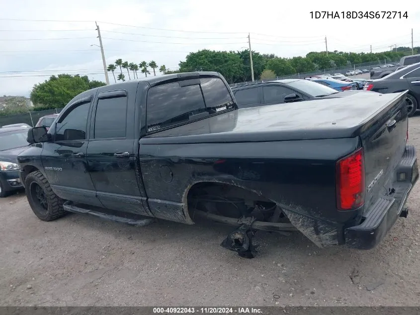 2004 Dodge Ram 1500 Slt/Laramie VIN: 1D7HA18D34S672714 Lot: 40922043