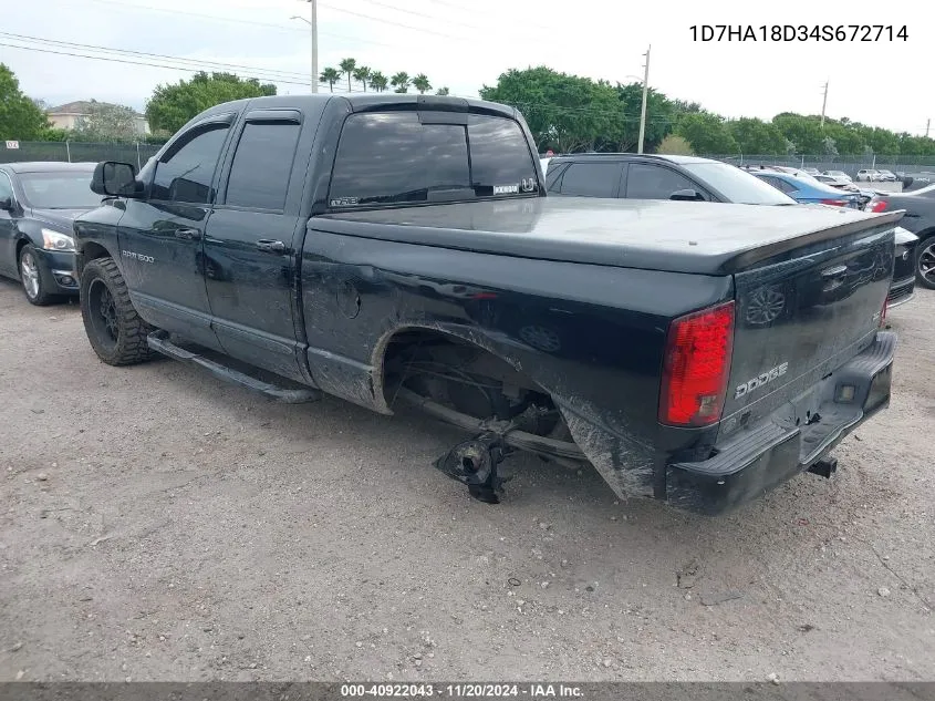 2004 Dodge Ram 1500 Slt/Laramie VIN: 1D7HA18D34S672714 Lot: 40922043