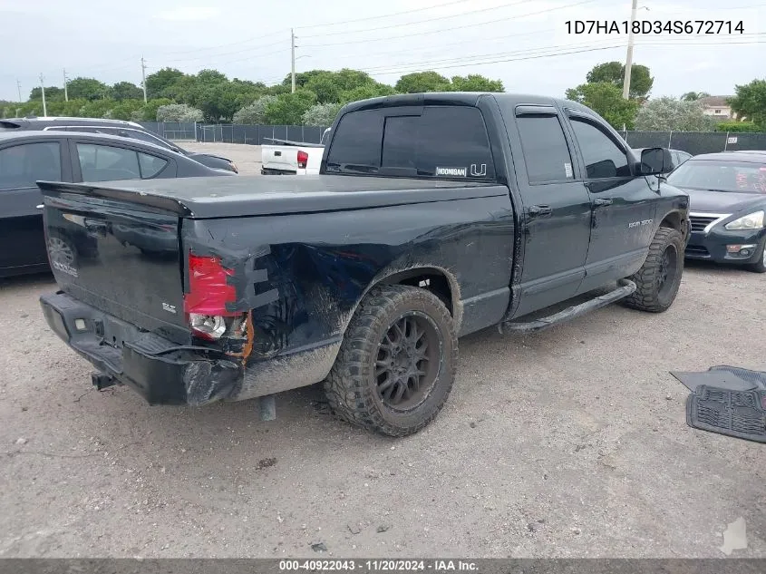 2004 Dodge Ram 1500 Slt/Laramie VIN: 1D7HA18D34S672714 Lot: 40922043