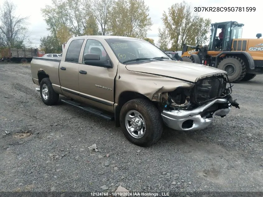 2005 Dodge Ram 2500 Slt/Laramie VIN: 3D7KR28C95G781599 Lot: 12124768