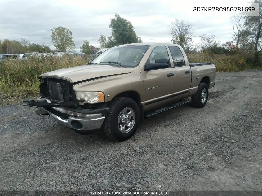 2005 Dodge Ram 2500 Slt/Laramie VIN: 3D7KR28C95G781599 Lot: 12124768