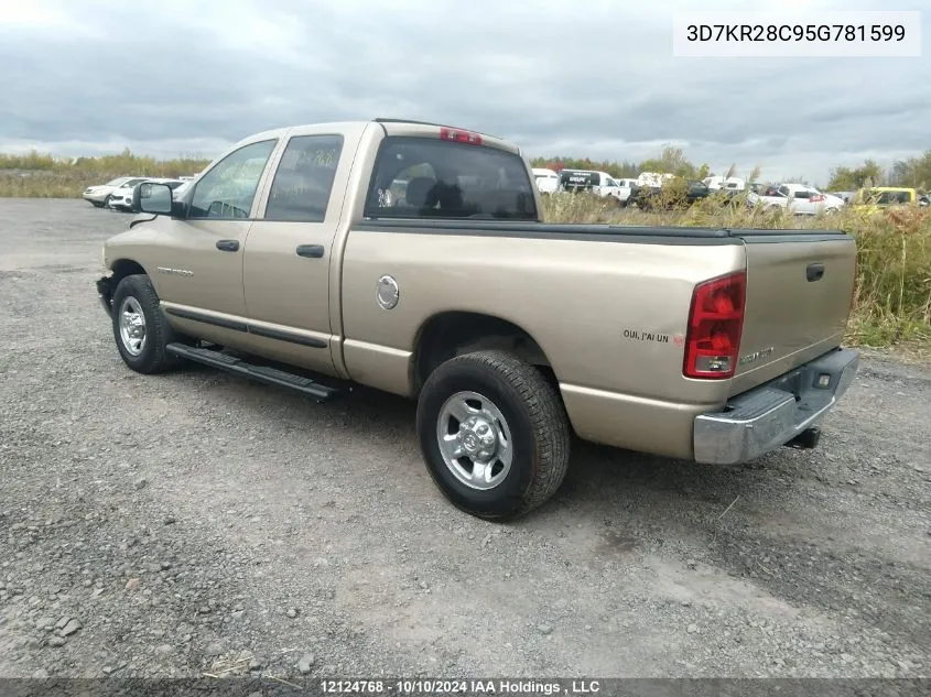 2005 Dodge Ram 2500 Slt/Laramie VIN: 3D7KR28C95G781599 Lot: 12124768