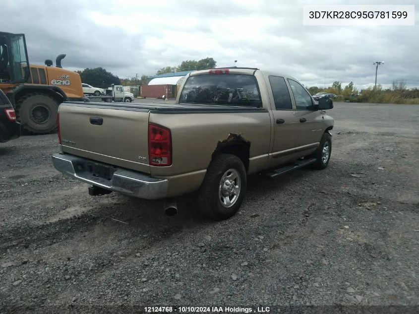 2005 Dodge Ram 2500 Slt/Laramie VIN: 3D7KR28C95G781599 Lot: 12124768