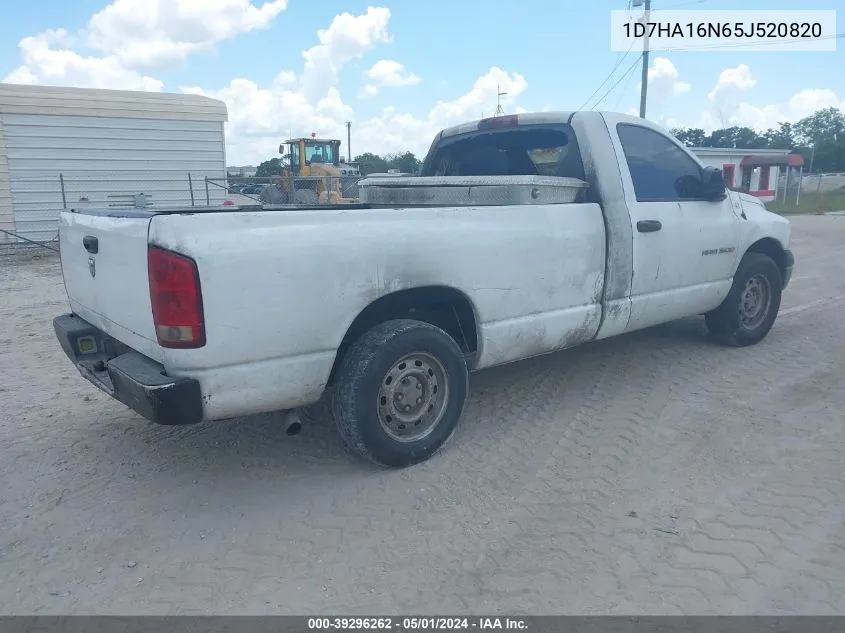 2005 Dodge Ram 1500 St VIN: 1D7HA16N65J520820 Lot: 39296262