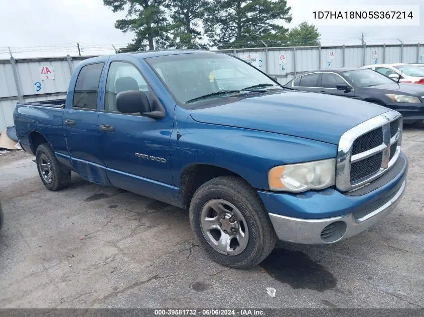 2005 Dodge Ram 1500 Slt/Laramie VIN: 1D7HA18N05S367214 Lot: 39581732