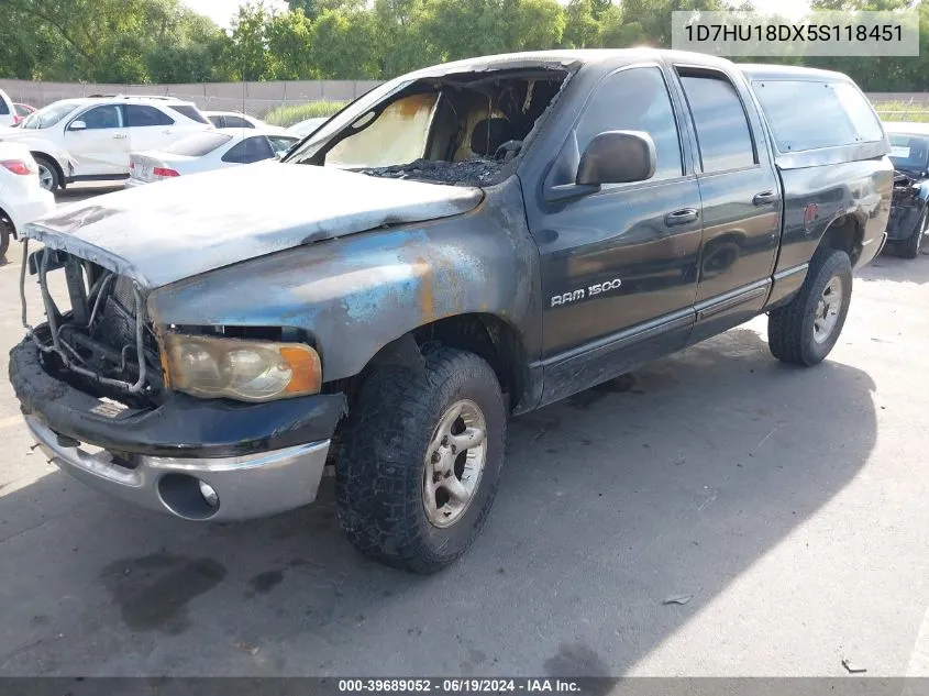 2005 Dodge Ram 1500 Slt/Laramie VIN: 1D7HU18DX5S118451 Lot: 39689052