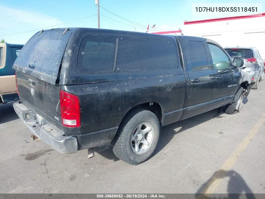 2005 Dodge Ram 1500 Slt/Laramie VIN: 1D7HU18DX5S118451 Lot: 39689052