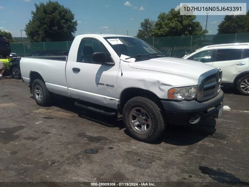 2005 Dodge Ram 1500 St VIN: 1D7HU16N05J643391 Lot: 39909306