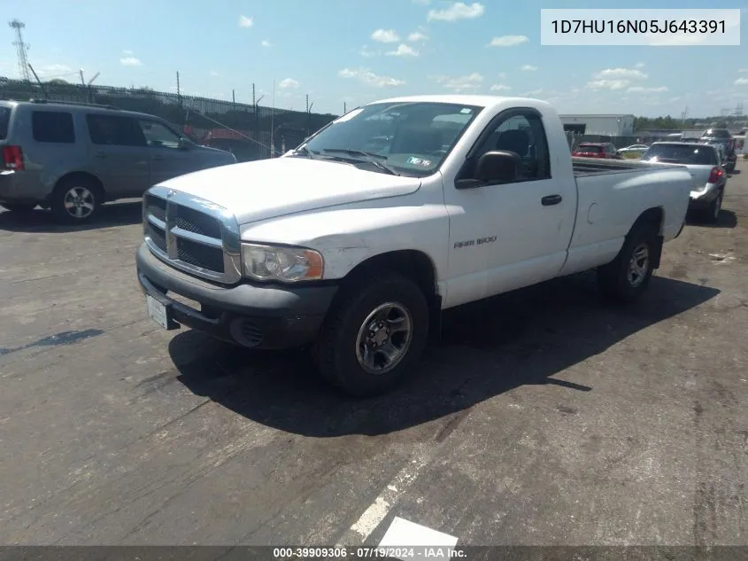 2005 Dodge Ram 1500 St VIN: 1D7HU16N05J643391 Lot: 39909306