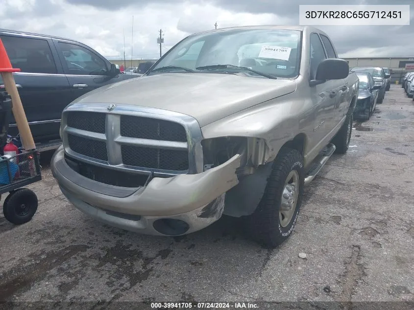 2005 Dodge Ram 2500 Slt/Laramie VIN: 3D7KR28C65G712451 Lot: 39941705