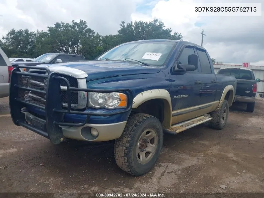 2005 Dodge Ram 2500 Slt/Laramie VIN: 3D7KS28C55G762715 Lot: 39942702