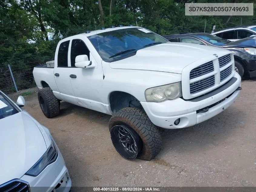 2005 Dodge Ram 2500 Slt/Laramie VIN: 3D7KS28C05G749693 Lot: 40013225