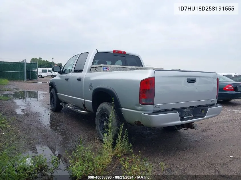 2005 Dodge Ram 1500 Slt/Laramie VIN: 1D7HU18D25S191555 Lot: 40038393