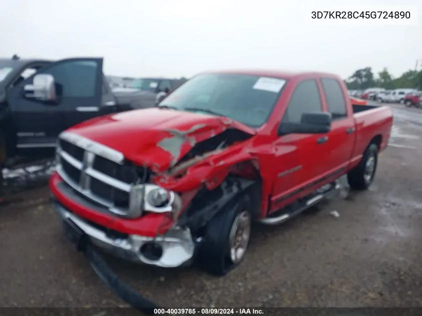 3D7KR28C45G724890 2005 Dodge Ram 2500 Slt/Laramie