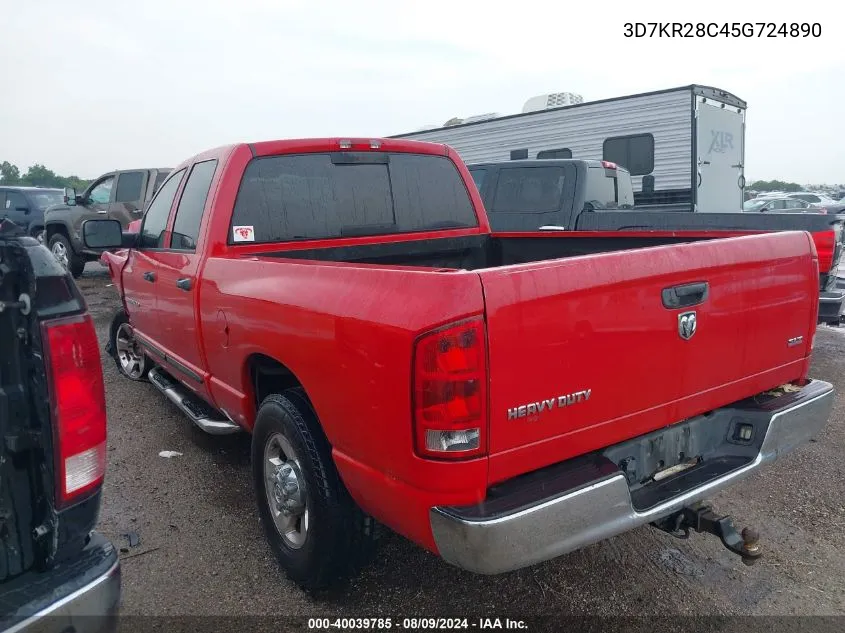 2005 Dodge Ram 2500 Slt/Laramie VIN: 3D7KR28C45G724890 Lot: 40039785