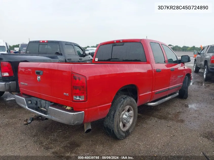 2005 Dodge Ram 2500 Slt/Laramie VIN: 3D7KR28C45G724890 Lot: 40039785