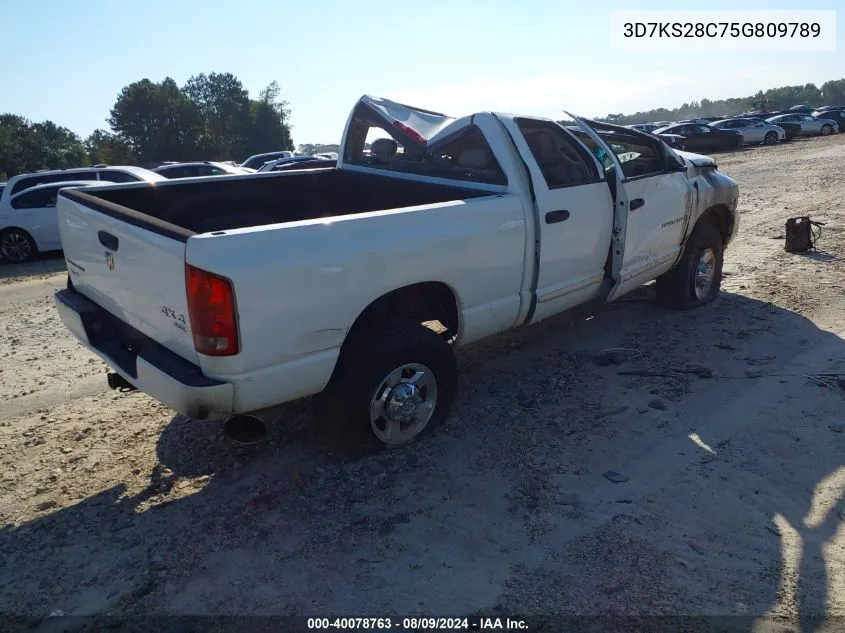 2005 Dodge Ram 2500 Slt/Laramie VIN: 3D7KS28C75G809789 Lot: 40078763