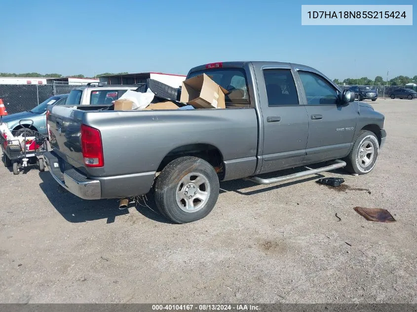 2005 Dodge Ram 1500 St VIN: 1D7HA18N85S215424 Lot: 40104167