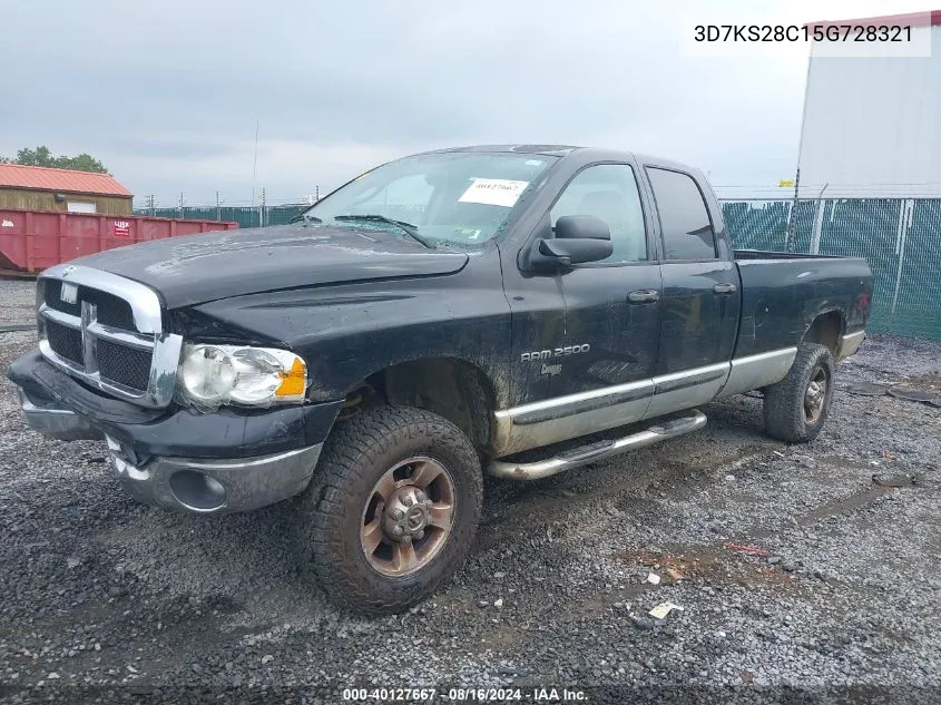 2005 Dodge Ram 2500 Slt/Laramie VIN: 3D7KS28C15G728321 Lot: 40127667