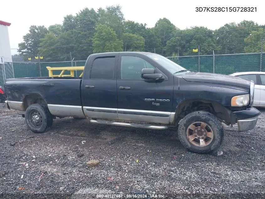 2005 Dodge Ram 2500 Slt/Laramie VIN: 3D7KS28C15G728321 Lot: 40127667