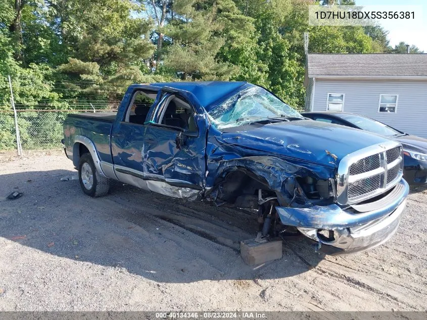 2005 Dodge Ram 1500 Slt/Laramie VIN: 1D7HU18DX5S356381 Lot: 40134346