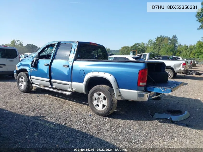 2005 Dodge Ram 1500 Slt/Laramie VIN: 1D7HU18DX5S356381 Lot: 40134346