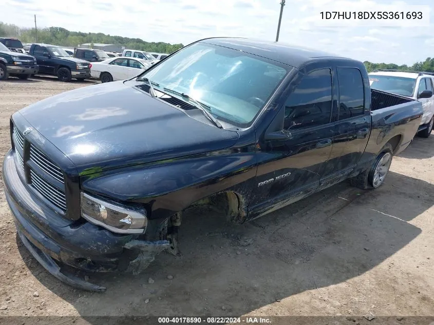 2005 Dodge Ram 1500 Slt/Laramie VIN: 1D7HU18DX5S361693 Lot: 40178590