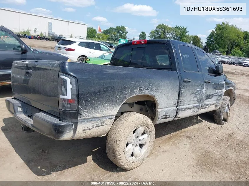 2005 Dodge Ram 1500 Slt/Laramie VIN: 1D7HU18DX5S361693 Lot: 40178590