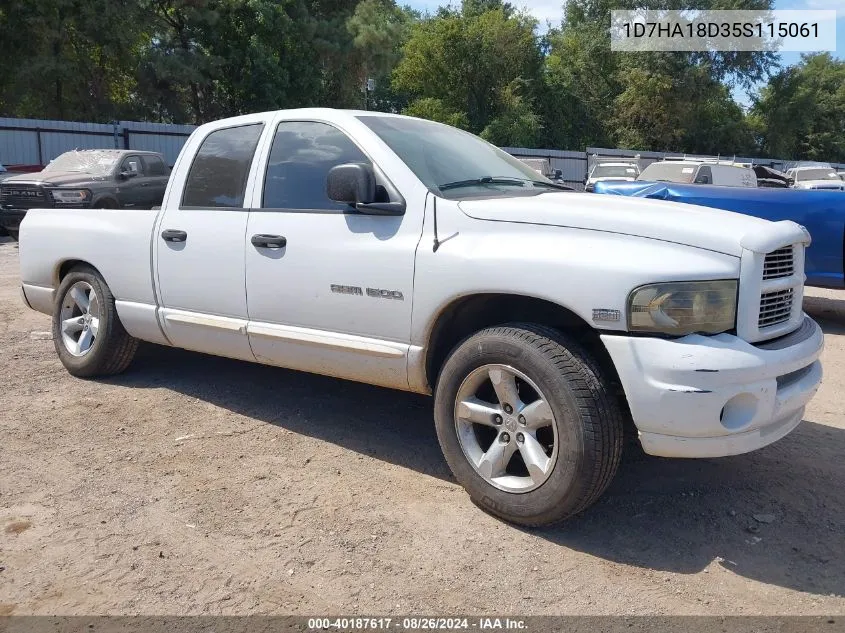 2005 Dodge Ram 1500 Slt/Laramie VIN: 1D7HA18D35S115061 Lot: 40187617