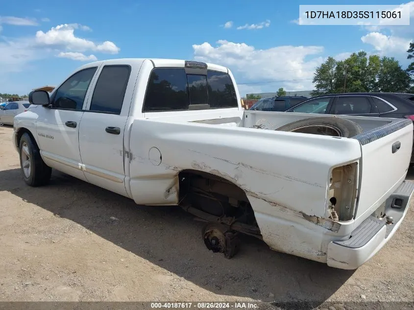 2005 Dodge Ram 1500 Slt/Laramie VIN: 1D7HA18D35S115061 Lot: 40187617