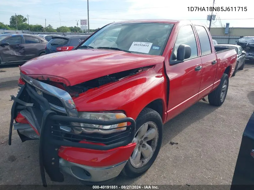 2005 Dodge Ram 1500 Slt/Laramie VIN: 1D7HA18N85J611715 Lot: 40191851