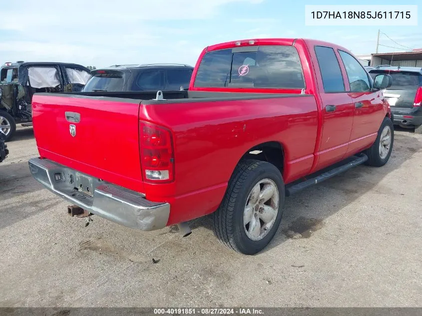 2005 Dodge Ram 1500 Slt/Laramie VIN: 1D7HA18N85J611715 Lot: 40191851