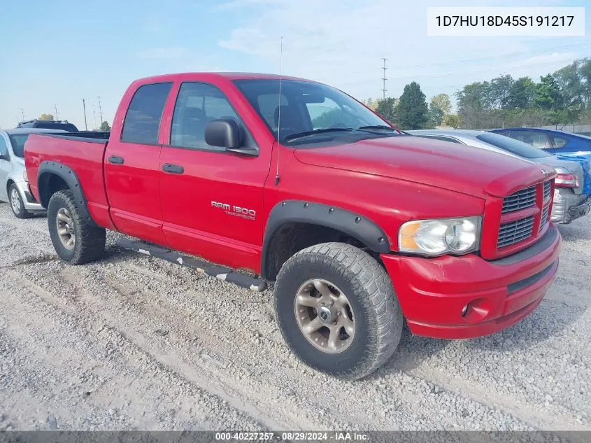 2005 Dodge Ram 1500 Slt/Laramie VIN: 1D7HU18D45S191217 Lot: 40227257