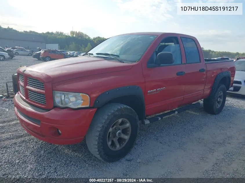 2005 Dodge Ram 1500 Slt/Laramie VIN: 1D7HU18D45S191217 Lot: 40227257