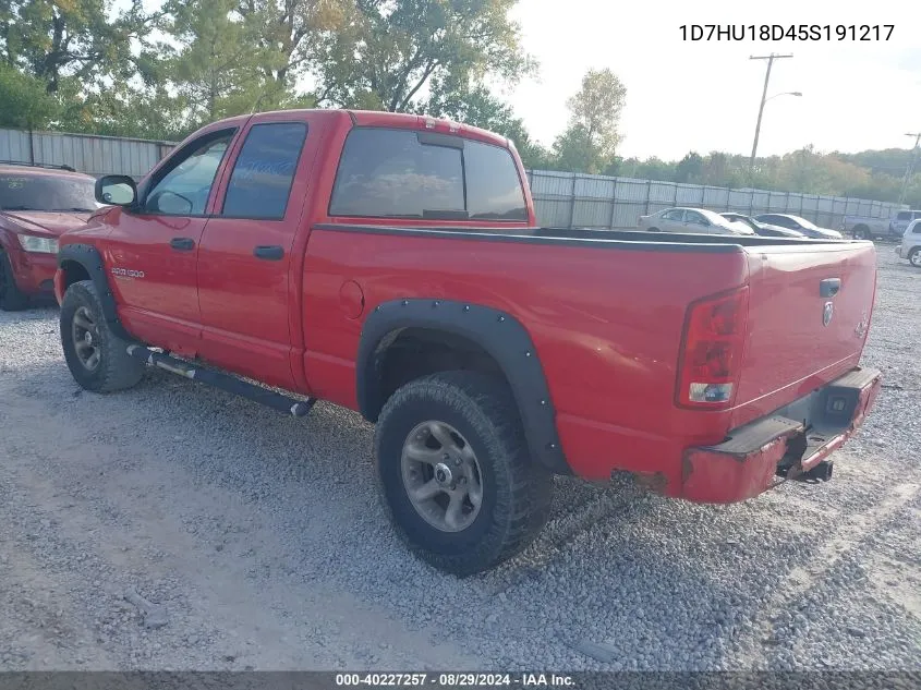 2005 Dodge Ram 1500 Slt/Laramie VIN: 1D7HU18D45S191217 Lot: 40227257