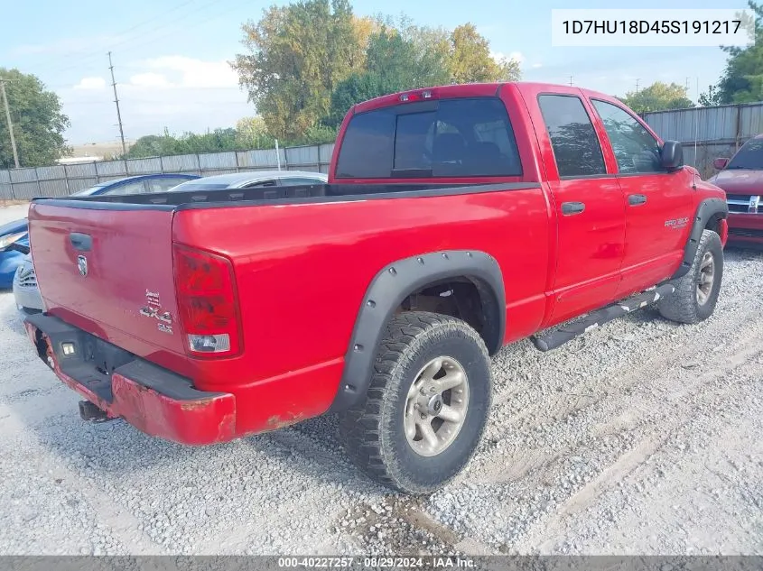 2005 Dodge Ram 1500 Slt/Laramie VIN: 1D7HU18D45S191217 Lot: 40227257