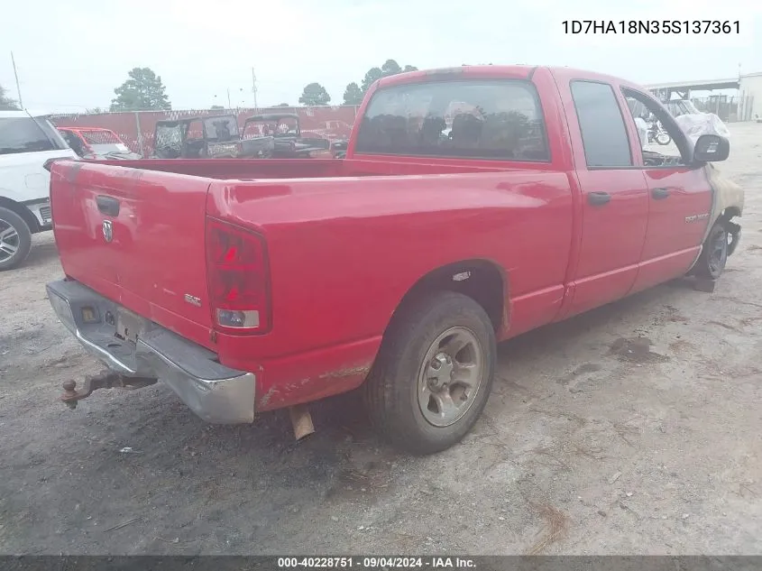 2005 Dodge Ram 1500 St/Slt VIN: 1D7HA18N35S137361 Lot: 40228751