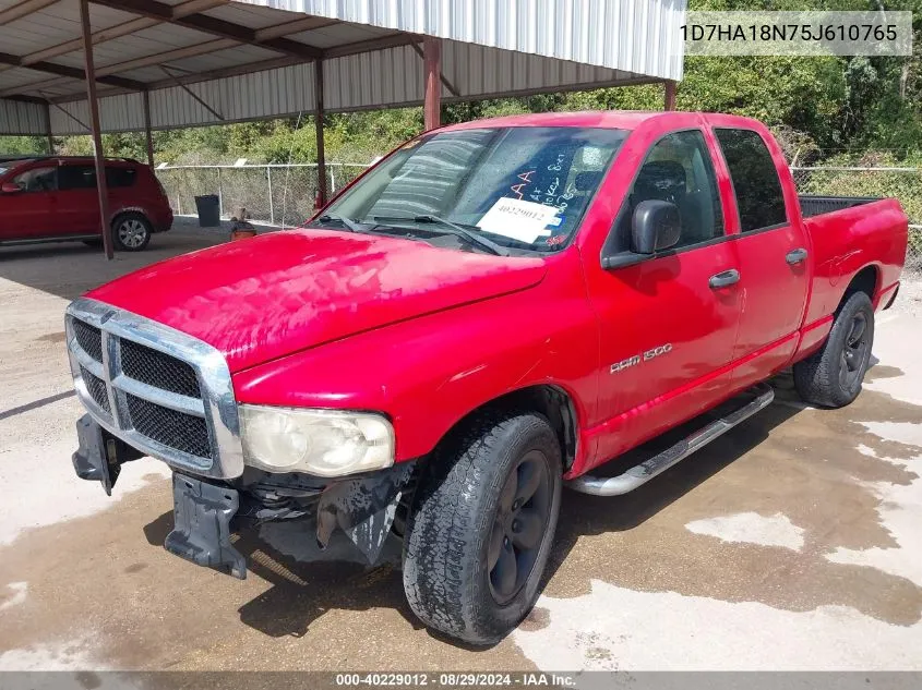 2005 Dodge Ram 1500 Slt/Laramie VIN: 1D7HA18N75J610765 Lot: 40229012