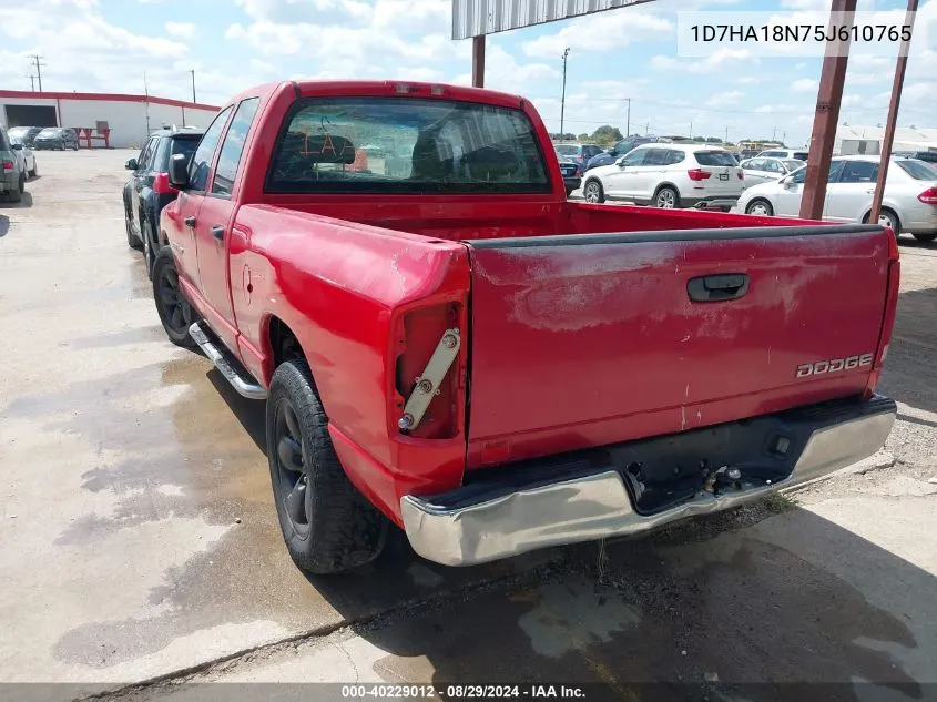 2005 Dodge Ram 1500 Slt/Laramie VIN: 1D7HA18N75J610765 Lot: 40229012