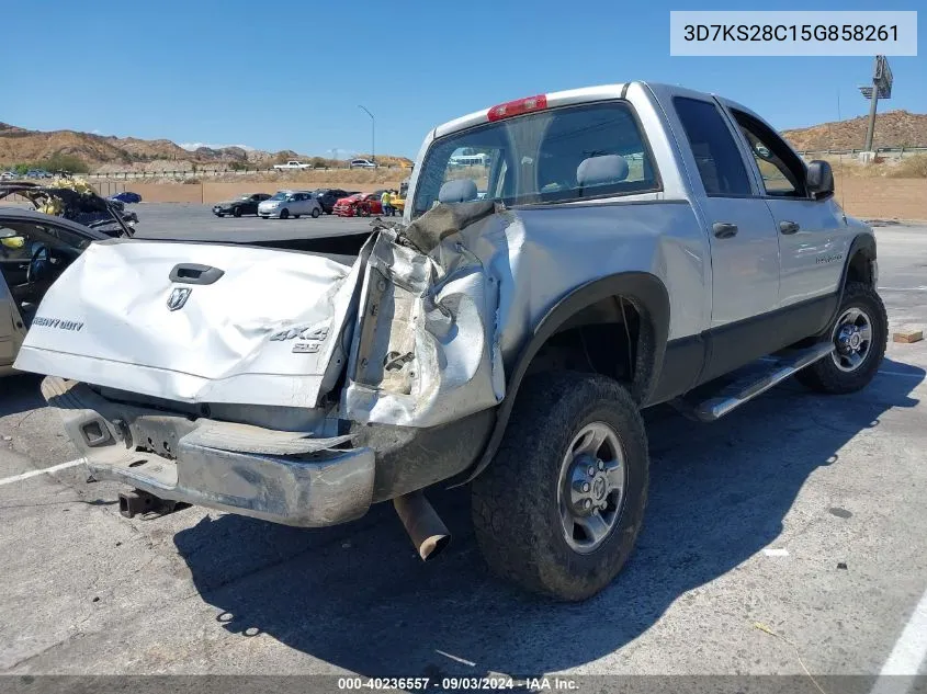 2005 Dodge Ram 2500 Slt/Laramie VIN: 3D7KS28C15G858261 Lot: 40236557