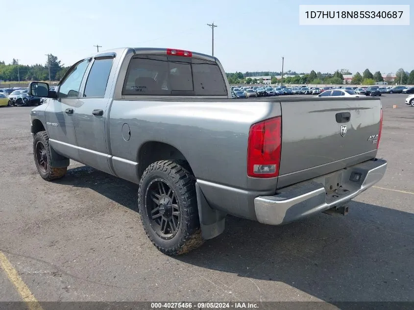 2005 Dodge Ram 1500 Slt/Laramie VIN: 1D7HU18N85S340687 Lot: 40275456