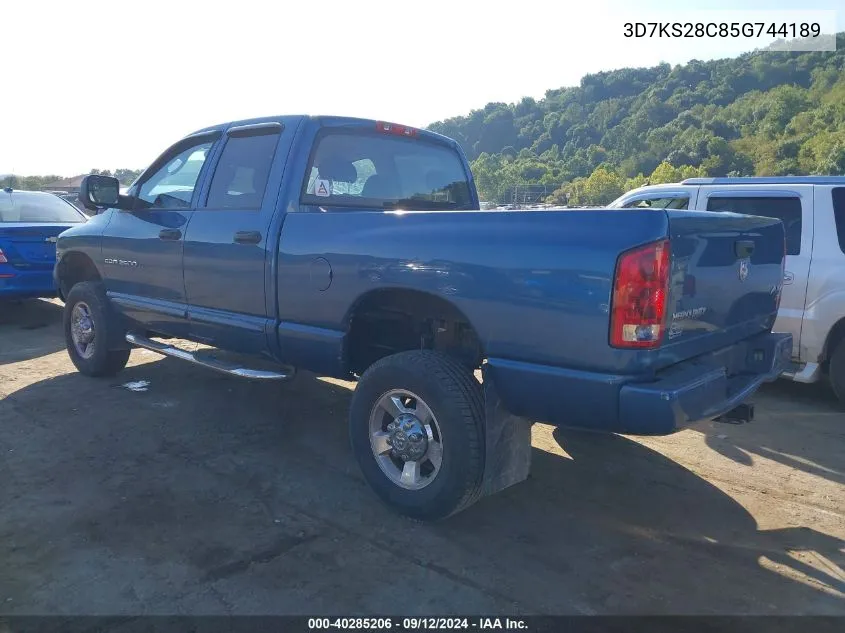 2005 Dodge Ram 2500 St/Slt VIN: 3D7KS28C85G744189 Lot: 40285206