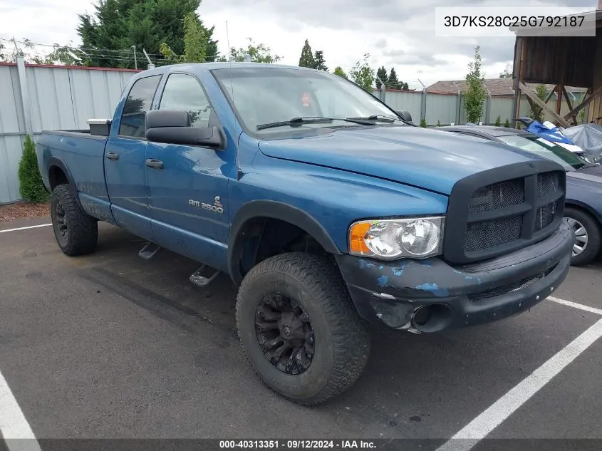 2005 Dodge Ram 2500 Slt/Laramie VIN: 3D7KS28C25G792187 Lot: 40313351