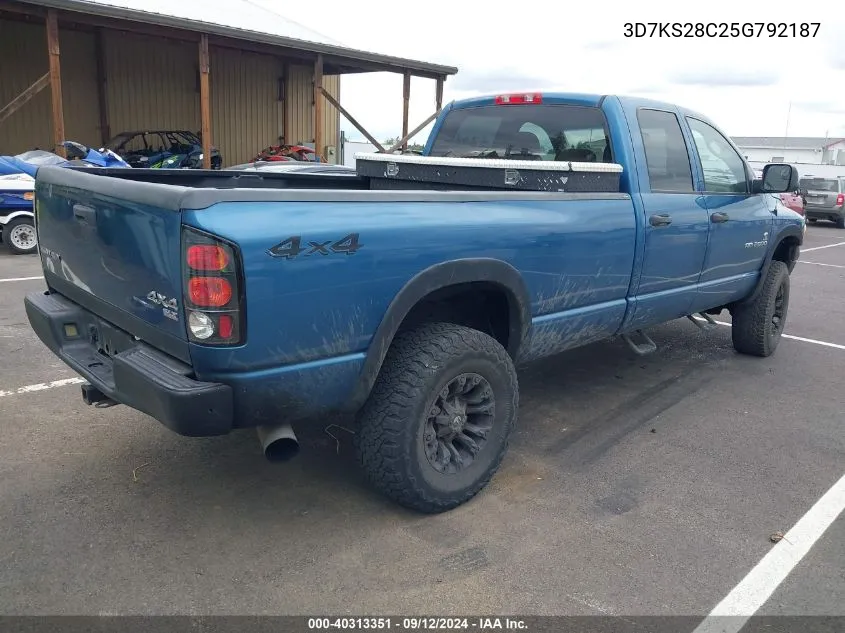 2005 Dodge Ram 2500 Slt/Laramie VIN: 3D7KS28C25G792187 Lot: 40313351