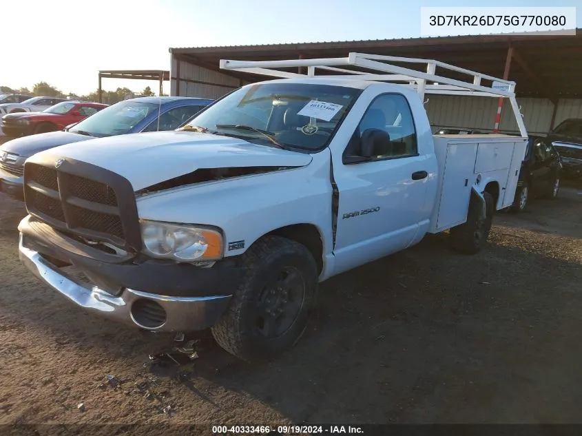 2005 Dodge Ram 2500 St VIN: 3D7KR26D75G770080 Lot: 40333466