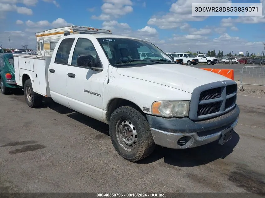 2005 Dodge Ram 2500 Slt/Laramie VIN: 3D6WR28D85G839071 Lot: 40350796