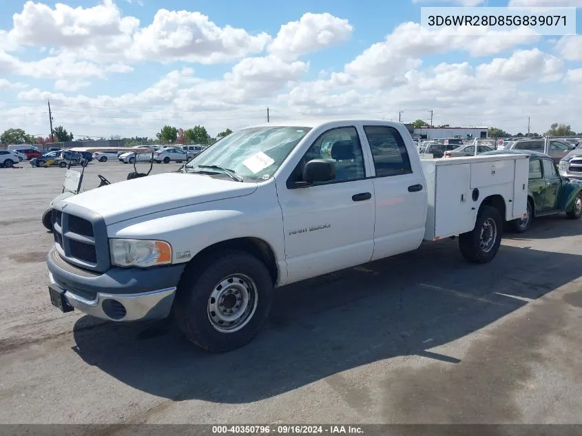 2005 Dodge Ram 2500 Slt/Laramie VIN: 3D6WR28D85G839071 Lot: 40350796